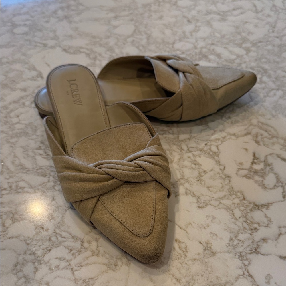 Jcrew Tan Knotted Mules